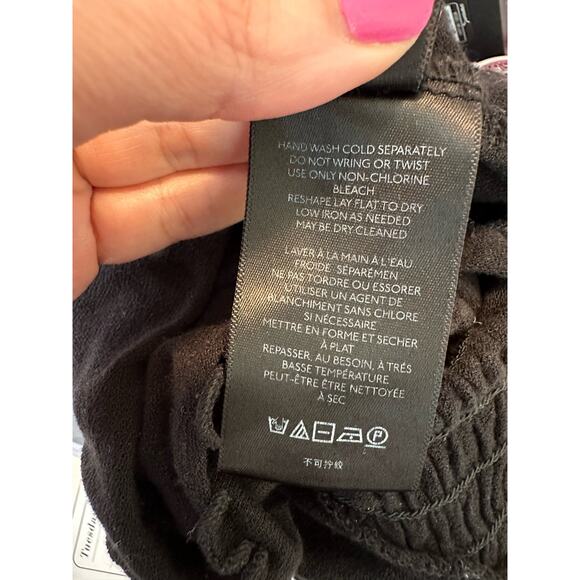 Urban Outfitters black Cropped Short Sleeves Peasant Top size Small - Picture 6 of 13